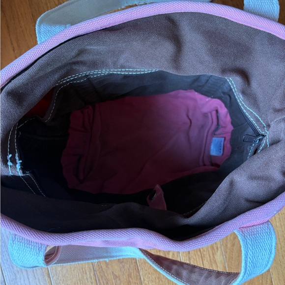 Pink and Brown Lands End Tote Bag - Picture 5 of 9
